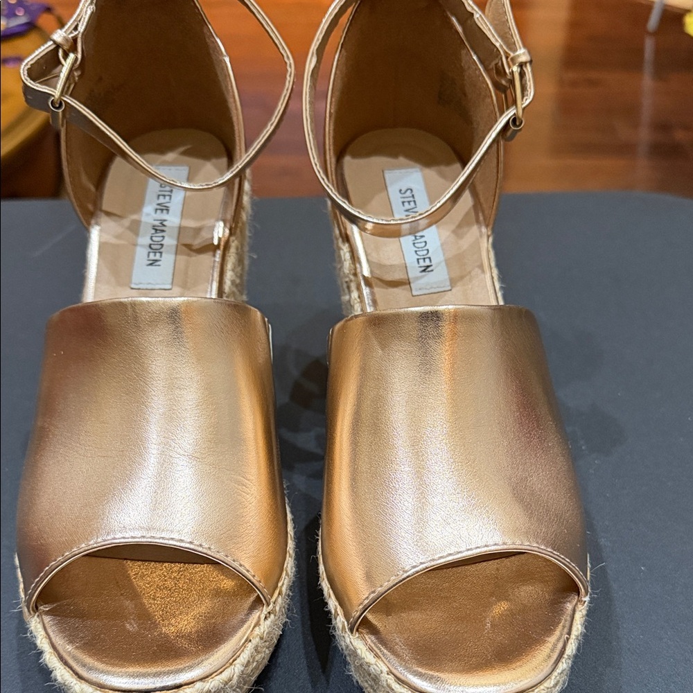 Steve Madden Women's Metallic Espadrille Wedges
